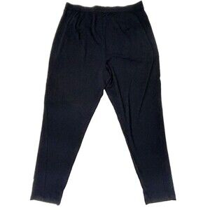 Eileen Fisher Black Drapey Jersey Stretch Pants Comfort Pockets Tapered Leg Sz S